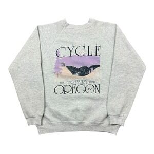 Vintage 90s Cycle Oregon Crewneck Sweatshirt Men Large Gray 1991 Made In USA